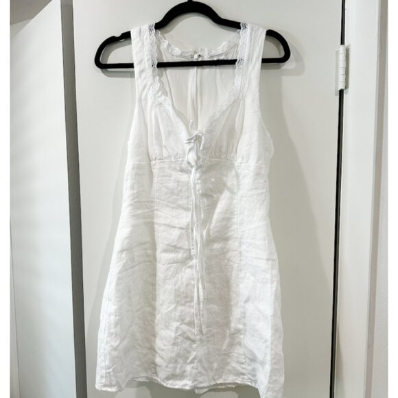 Reformation Reia White Linen Dress (Size 6) - Picture 2 of 3